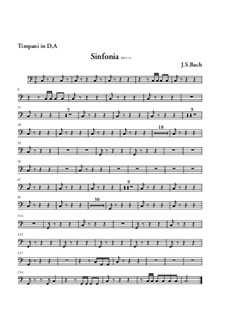 Wir danken dir, Gott, wir danken dir, BWV 29: Sinfonia – Timpani Part by Johann Sebastian Bach