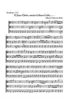 O Jesu Christ, meins Lebens Licht, BWV 118: Trombones part by Johann Sebastian Bach