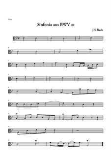 Ich hatte viel Bekümmernis, BWV 21: Sinfonia – Viola Part by Johann Sebastian Bach