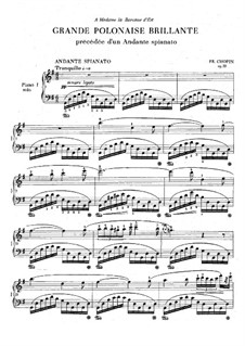 Andante spianato and Grand Brilliant Polonaise, Op.22: For two pianos four hands by Frédéric Chopin