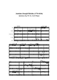 Woodwind Quintet in D Major, Op.99 No.4: Movement I by Anton Reicha
