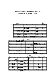 Woodwind Quintet in A Major, Op.91 No.5: Movement I by Anton Reicha