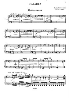 Iolanta, TH 11 Op.69: Introduction and No.1-2, for voices and piano by Pyotr Tchaikovsky