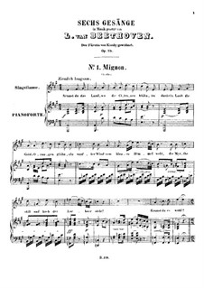 Six Songs, Op.75: Piano-vocal score by Ludwig van Beethoven