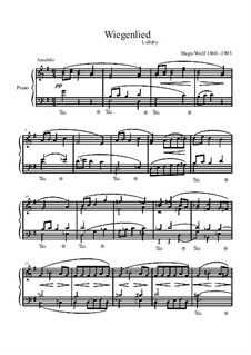 Cradle Song (Berceuse): For piano by Hugo Wolf