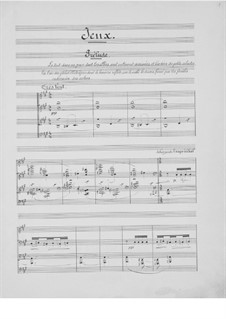 Jeux (Games), L.126: For piano by Claude Debussy