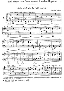 A German Requiem, Op.45: Movements I-III, for Harmonium by Johannes Brahms