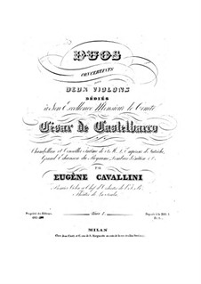 Two Concert Duet for Two Violins: Two Concert Duet for Two Violins by Eugenio Cavallini