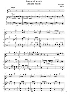 Three Marches Militaires for Piano Four Hands, D.733 Op.51: March No.1, for saxophone and piano by Franz Schubert