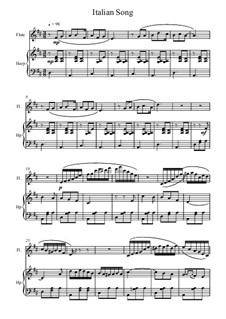 No.15 Italian Song: For flute and harp by Pyotr Tchaikovsky