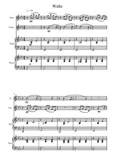 No.8 Waltz: Arrangement for flute, violin, piano and harp by Pyotr Tchaikovsky