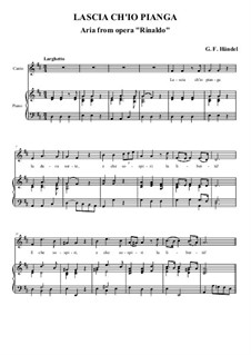 Lascia Ch'io Pianga (Vocal score): For voice and piano (D Major) by Georg Friedrich Händel