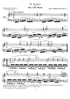 Twenty-Four Studies for the Left Hand, Op.718: For piano by Carl Czerny