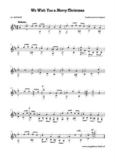 We Wish You a Merry Christmas: For guitar by folklore