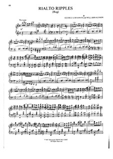 Rialto Ripples: For piano by George Gershwin