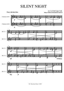 Duo instruments version: For easy clarinet duo by Franz Xaver Gruber