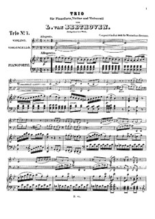 Trio for Violin, Cello and Piano No.9, WoO 39: Full score by Ludwig van Beethoven