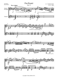 Potpourri for Cello and Guitar, Op.21: Version for guitar duet by Friedrich Dotzauer