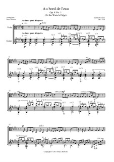 Three Songs, Op.8: No.1 Au bord de l'eau (At the Water's Edge) for viola and guitar by Gabriel Fauré