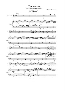 Three pieces: For clarnet and piano by Mikhail Gogolin