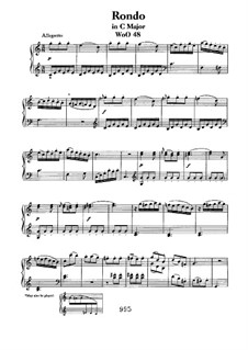 Rondo in C Major, WoO 48: For piano by Ludwig van Beethoven