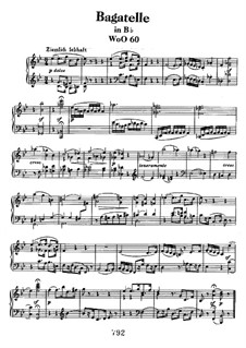 Bagatelle in B Flat Major, WoO 60: For piano by Ludwig van Beethoven