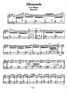 Allemande in A Major, WoO 81: For piano by Ludwig van Beethoven