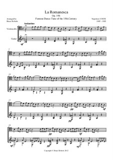 La Romanesca (Cello & Guitar), Op.19b: La Romanesca (Cello & Guitar) by Napoléon Coste