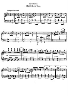 Maple Leaf Rag: For piano by Scott Joplin