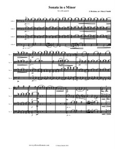 Sonata for Cello and Piano No.1 in E Minor, Op.38: For four cellos (cello quartet) by Johannes Brahms