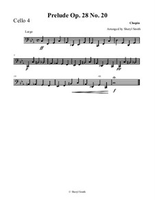 No.20 in C Minor: For cello quartet (four cellos) or cello ensemble by Frédéric Chopin