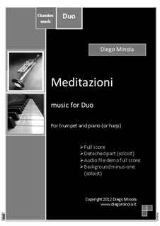 Meditazioni: Duo for trumpet and piano (or harp) with audio files demo full and minus one by Diego Minoia