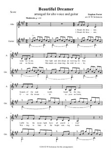 Instrumental version: For alto (or baritone) and guitar by Stephen Collins Foster