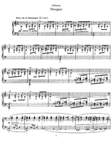 Masques, L.105: For piano by Claude Debussy