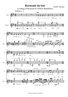 Harmonie du soir for alto and guitar: Harmonie du soir for alto and guitar by David W Solomons