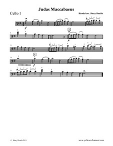 Judas Maccabaeus, HWV 63: Theme, for beginner cello quartet (four cellos) by Georg Friedrich Händel
