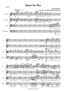 Dance for Pan (based on Cotillon): For string quartet by Jean Hotteterre