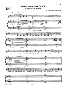 Sadko. Opera: Recitative and Aria of Sadko by Nikolai Rimsky-Korsakov