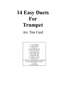 Fourteen Easy Duets: For two trumpets by Ludwig van Beethoven, Stephen Collins Foster, folklore, Unknown (works before 1850)
