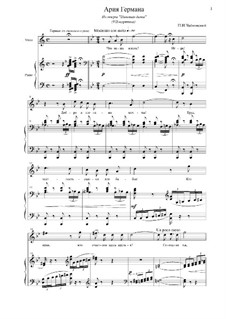 Aria of Herman 'What is Our Life? A Game!': Piano-vocal score by Pyotr Tchaikovsky