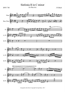 No.2 in C Minor, BWV 788: For flute trio – score, parts by Johann Sebastian Bach