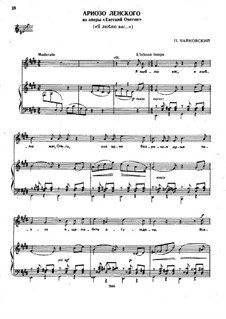 No.6 Lensky's Arioso: Piano-vocal score by Pyotr Tchaikovsky