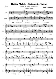 Dodo Titite - Haitian lullaby - arranged for flute and guitar: Dodo Titite - Haitian lullaby - arranged for flute and guitar by David W Solomons