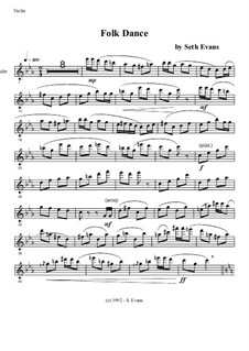 Folk Dance for Violin and Piano: Solo part by Seth Evans