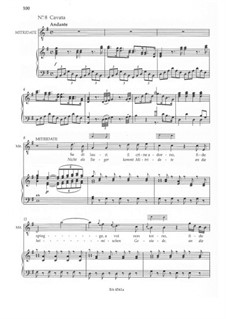 No.8 Cavatina di Mitridat 'Se di lauri il crine a dorno': For voice and piano by Wolfgang Amadeus Mozart