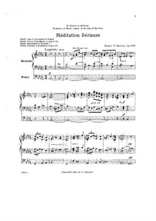Serious Meditation, Op.243: Serious Meditation by Homer Newton Bartlett
