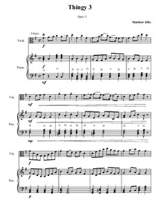 Thingy No.3: For viola and piano by Matthew Ellis