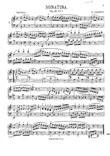 Sonatina No.1: For piano by Muzio Clementi