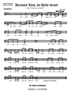 Trinksprüche: Hermann Löns, die Heide brennt, Op.152a F by Bernd Gehring