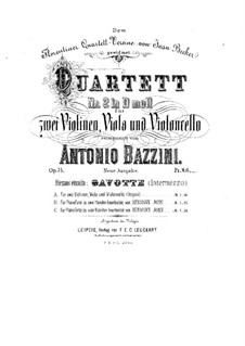 String Quartet No.2 in D Minor, Op.75: Parts by Antonio Bazzini